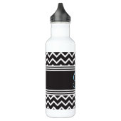 Schwarz | White Zickzack Gothic Zigzag Monogram Edelstahlflasche (Links)