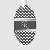 Schwarz | White Zickzack Gothic Zigzag Monogram Ornament (Vorderseite)