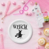 Schwarz-Wicked-Flying-Hexe Halloween Pappteller (Party)