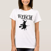 Schwarz-Wicked-Flying-Hexe Halloween T-Shirt (Vorderseite)