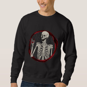 Schwarz wie mein Soul Skelett Rotweine trinken ode Sweatshirt