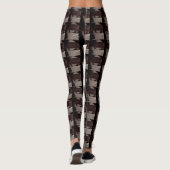 Schwarz, wiederholt geometrisch, Streifen oder Dre Leggings (Rückseite)