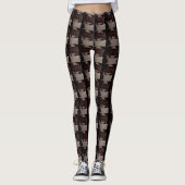 Schwarz, wiederholt geometrisch, Streifen oder Dre Leggings (Vorderseite)
