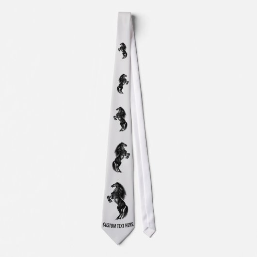 Schwarz-Wild-Horse-Neck-Tie mit benutzerdefinierte Krawatte (Vorderseite)