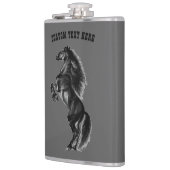Schwarz-Wild-Pferde-Flasche - Benutzerdefinierter Flachmann (Links)