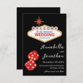 Schwarz Willkommen bei Las Vegas Wedding Save The Date (Vorne/Hinten)
