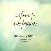 Schwarz Willkommen in unserem ewigen HochzeitsMirr Fensteraufkleber (Blatt 3)