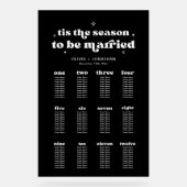 Schwarz-Winter-Hochzeitskarte Akryllisches Zeichen Acrylschild (Vorderseite)