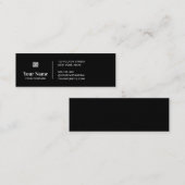Schwarz winziges Firmenlogo, einfach, modern minim Mini Visitenkarte (Vorne/Hinten)