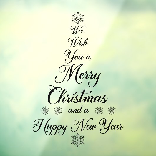 Schwarz Wir wünschen Ihnen ein frohes Weihnachtsfe Fensteraufkleber (Blatt 3)