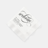 Schwarz-Wirbel-Script-Hochzeit Serviette (Ecke)