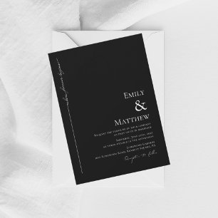 Schwarz, wo ewig beginnt Hochzeitseinladung Einladung