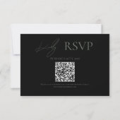Schwarz, wo ewig beginnt Sage Wedding RSVP Cards (Vorderseite)