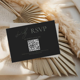 Schwarz, wo ewig beginnt Sage Wedding RSVP Cards