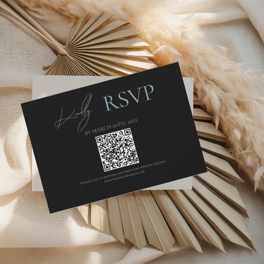 Schwarz, wo immer Blue Wedding RSVP Cards beginnen