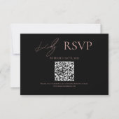 Schwarz, wo immer die Blush Wedding RSVP Karte beg (Vorderseite)
