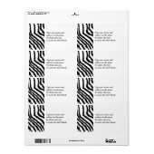 Schwarz Zebra Print Muster. (Vorne)