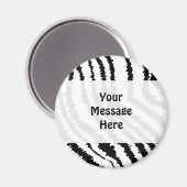 Schwarz Zebra Print Muster. Magnet (Vorderseite/Rückseite)
