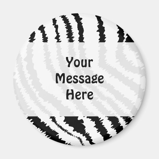Schwarz Zebra Print Muster. Magnet (Vorne)