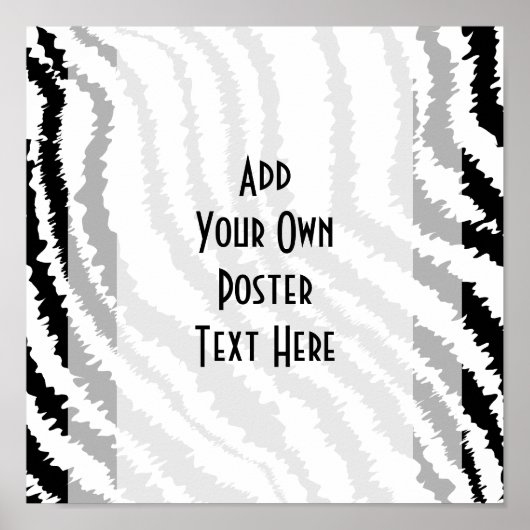 Schwarz Zebra Print Muster. Poster (Vorne)