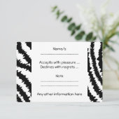 Schwarz Zebra Print Muster. RSVP Karte (Stehend Vorderseite)