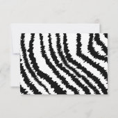 Schwarz Zebra Print Muster. RSVP Karte (Rückseite)