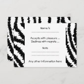 Schwarz Zebra Print Muster. RSVP Karte (Vorne/Hinten)