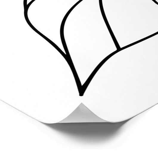 Schwarz zeichnend minimalistische Rose-One-Line-Ku Poster (Ecke)