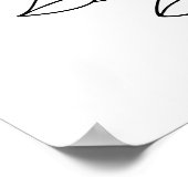 Schwarz zeichnend minimalistische Rose-One-Line-Ku Poster (Ecke)