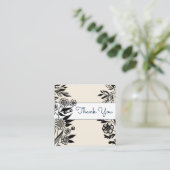 Schwarz zeichnend Weiß und Beige Quadratische Visitenkarte (Stehend Vorderseite)