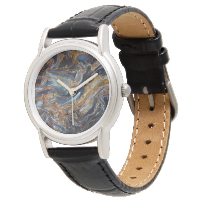 Schwarz-Zeltklatsch Armbanduhr (Schrägansicht)
