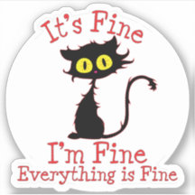 Schwarz zerklüftete Katze, alles ist gut