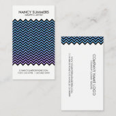 Schwarz Zickzack mit farbenfroher Glitzer-Textur Visitenkarte (Vorne/Hinten)