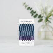 Schwarz Zickzack mit farbenfroher Glitzer-Textur Visitenkarte (Stehend Vorderseite)