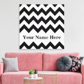 Schwarz Zickzack mit Namen bei Emporio Moffa Leinwanddruck (Insitu (Wohnzimmer))