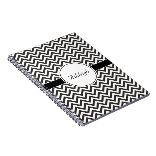 Schwarz Zickzack Notizblock (Rechte Seite)