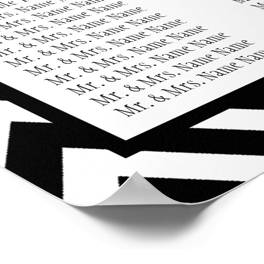 Schwarz Zickzack Zig Zag Hochzeitskarte 160 Poster (Ecke)