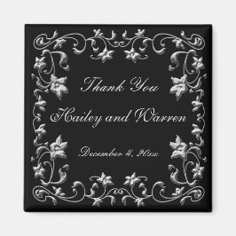 Schwarz-Zinn-Gastgeschenk Hochzeit Magnet