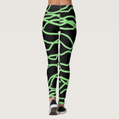 Schwarz-Zitronen-Grün, scharf Abstrakte Leggings (Rückseite)