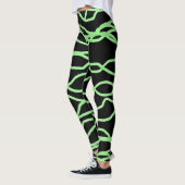Schwarz-Zitronen-Grün, scharf Abstrakte Leggings (Links)