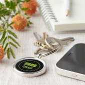 Schwarz-Zitronen-Grüne Schulfarben Grad Schlüsselanhänger (Seite)