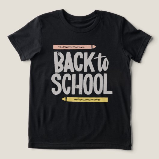 Schwarz zurück in die Schule Jungs Mädchen T Shirt (Design Vorderseite)