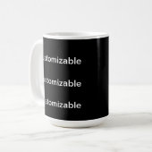 schwarz ZURÜCK Kaffeetasse (Vorderseite Links)