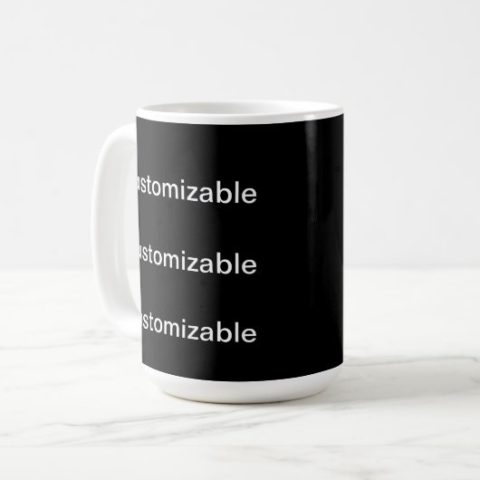 schwarz ZURÜCK Kaffeetasse (Vorderseite Links)