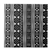 Schwarzafrikaner MudCloth des Weiß-| veränderbare Fliese (Vorderseite)