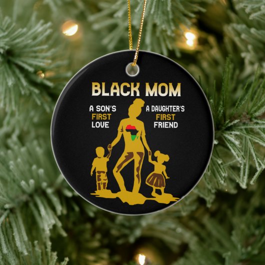 Schwarzafrikanische Mama Personalisiert Keramik Ornament (Baum)