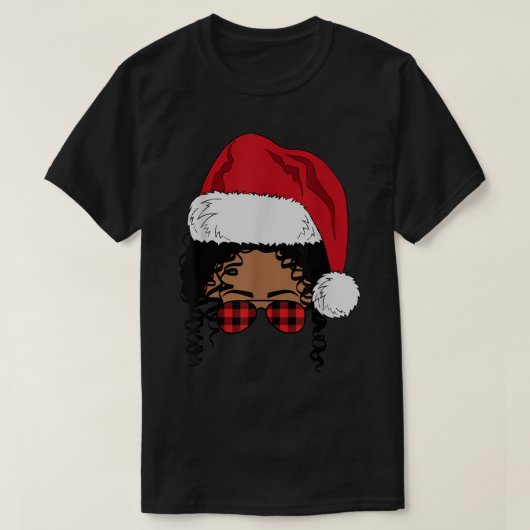 Schwarzafrikanischer Santa Afro Weihnachten Melani T-Shirt (Design vorne)