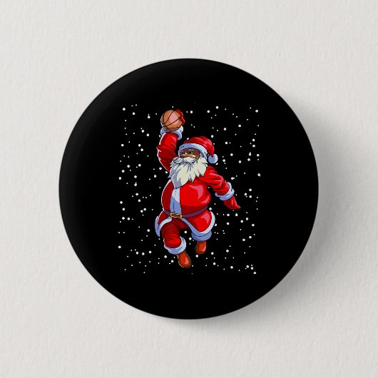Schwarzafrikanischer Santa Claus Bysketbyll Afro Button (Vorderseite)
