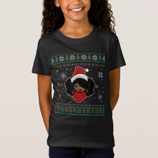 Schwarzafrikanischer Weihnachtsmelanin T-Shirt (Vorderseite)