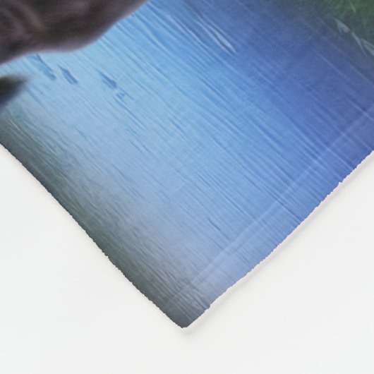 Schwarzangus-Kuh und Kalb Fleecedecke (Ecke)